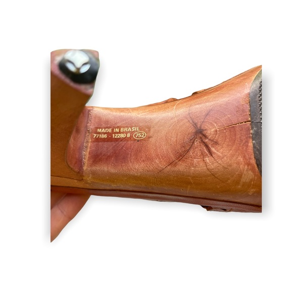 Vintage 70’s brown leather clogs with heels Hippie BoHo - Picture 8 of 9